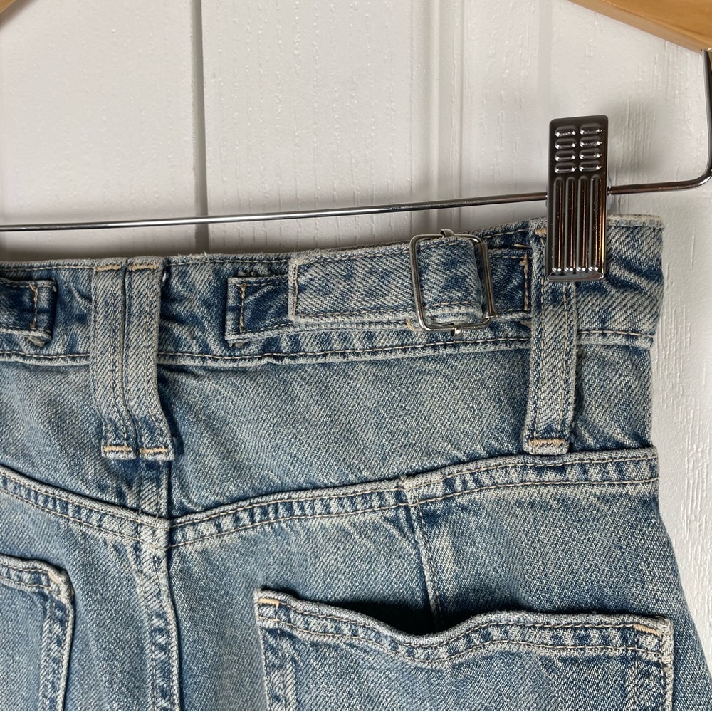 Zara Barrel Baggy Jeans Women’s 0 Blue Faded Utility Cargo Multipocket Y2K - Picture 9 of 16